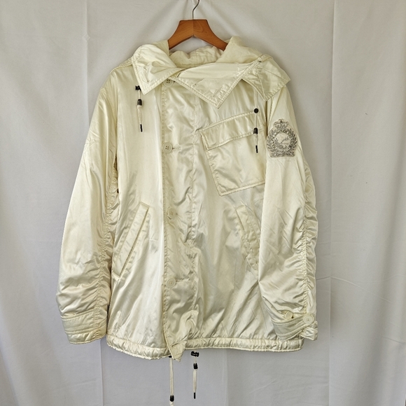 Rare Polo Ralph Lauren Ski Club Blue Label x Pearl White Button Zipper Small - Picture 2 of 16